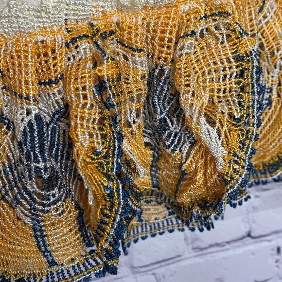 Leon Max Embroidered Cotton Boho Ruffle Sleeveless Artsy Top M - Picture 9 of 12